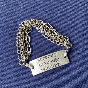 Serenity Courage Wisdom silver bracelet